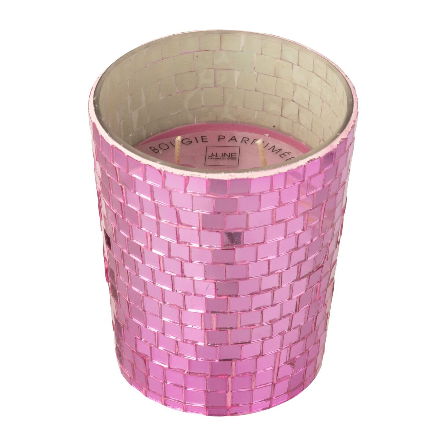 J-Line bougie parfumée Miroir - verre - rose