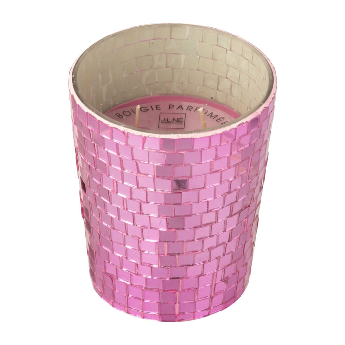 J-Line bougie parfumée Miroir - verre - rose