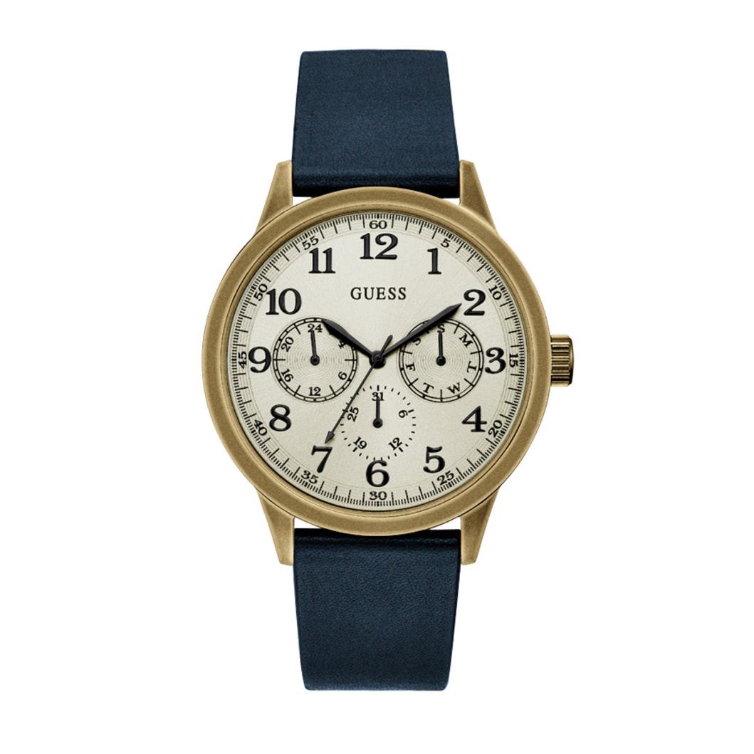 Reloj Guess W1101G2 Hombre Analogico Cuarzo con Correa de Cuero