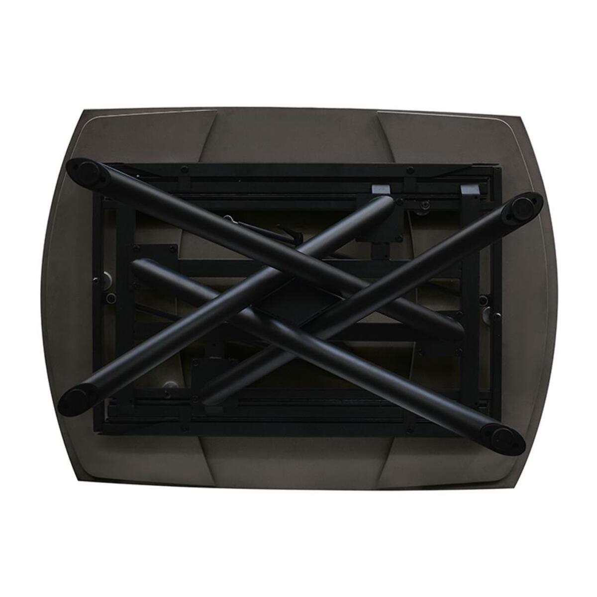 Tavolo BONIFACIO in ceramica nero Sahara e base in metallo verniciato nero, allungabile 120x88 cm - 180x88 cm