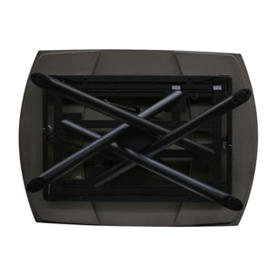 Tavolo BONIFACIO in ceramica nero Sahara e base in metallo verniciato nero, allungabile 120x88 cm - 180x88 cm