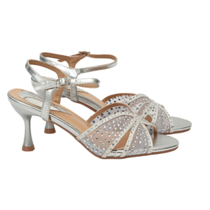 Sandali con strass - tacco 8,0 cm