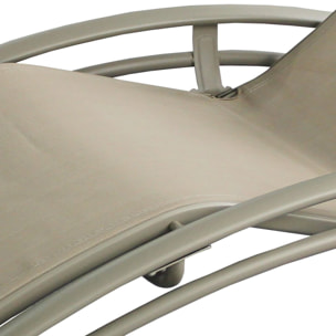 VERGARA Transat ajustable et empilable avec pieds en acier capuccino