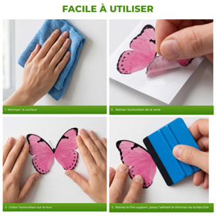 Stickers Muraux décoration adhésifs Jardin de roses rouges