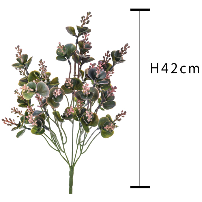 Eucalipto Plastificato - Pezzi 4 - 25X42X25 - Colore: Rosa - Bianchi Dino - Piante Artificiali