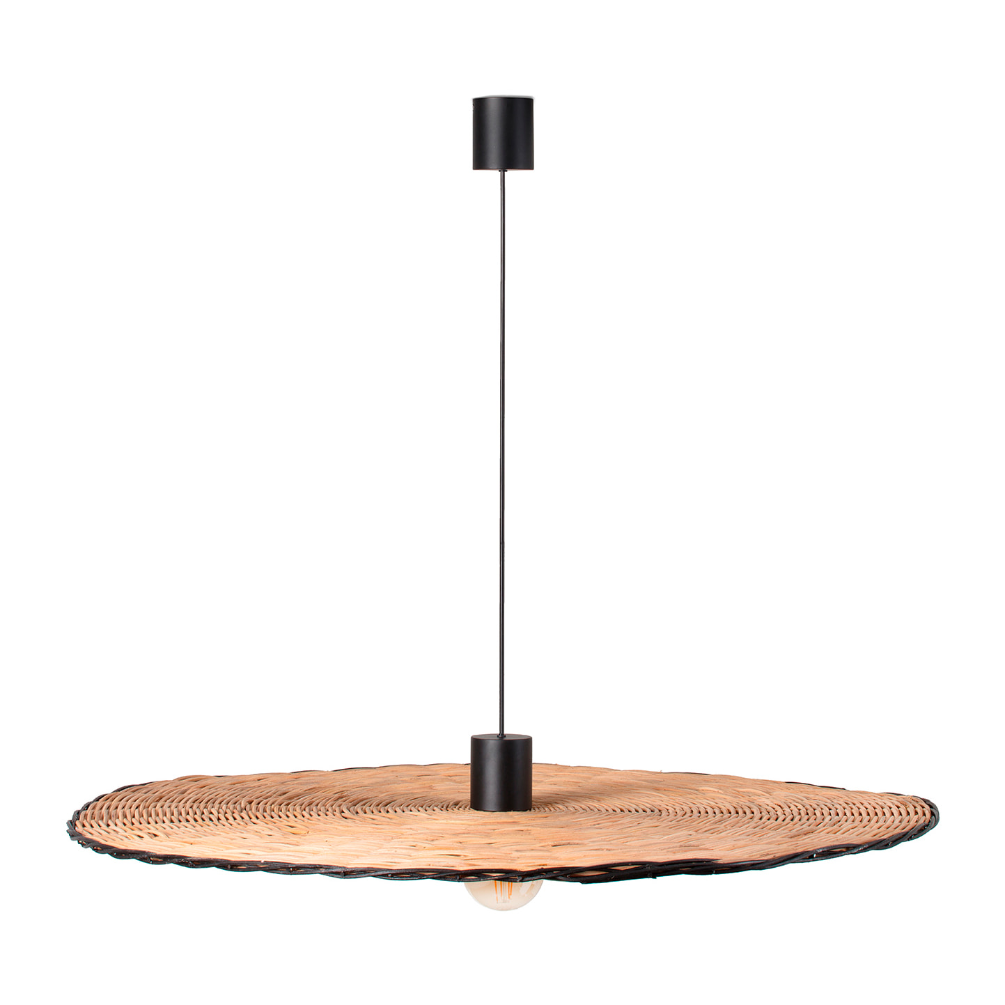 COSTAS 1000 Lampe suspension noire/rotin