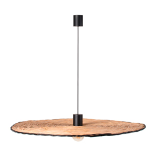 COSTAS 1000 Lampe suspension noire/rotin