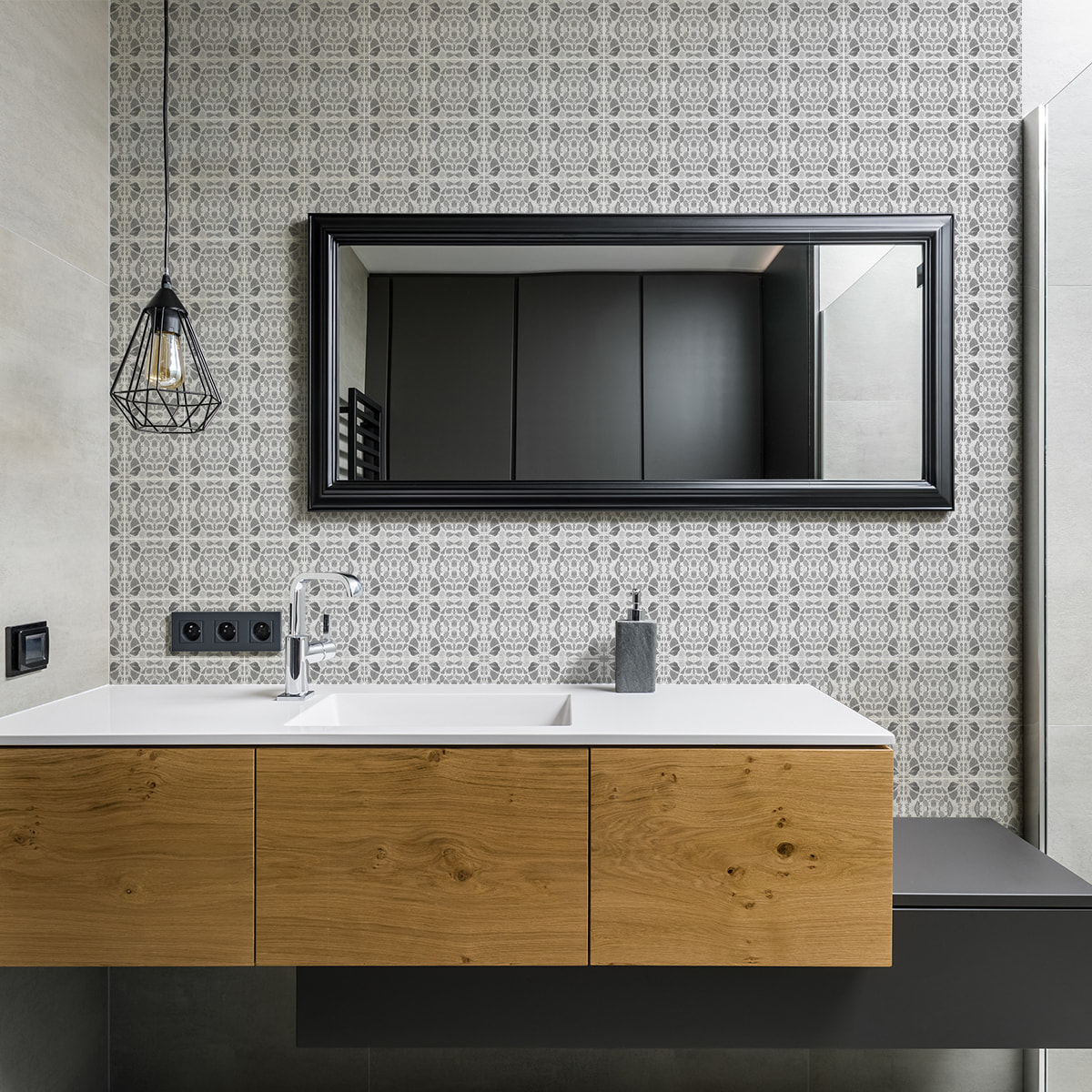 Stickers muraux - Sticker Mural Carrelage adhésif Cuisine Salle de Bain - 30 STICKERS CARRELAGES TERRAZZO MANDAS