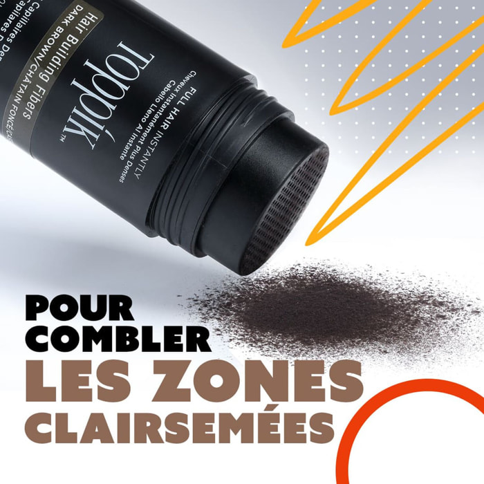 Fibre Capillaire Densifiante - Combles les Zones Clairsemées - Brun
