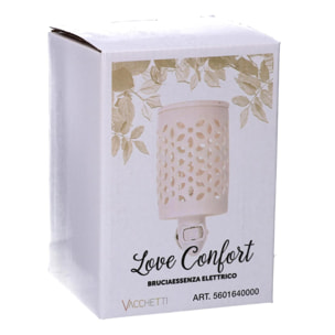 Bruciaessenze plug in ceramica traforato bianco cm10,3x7,2h14