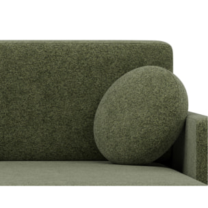 Calypso - canapé d'angle réversible 4 places convertible avec coffre en tissu - Vert