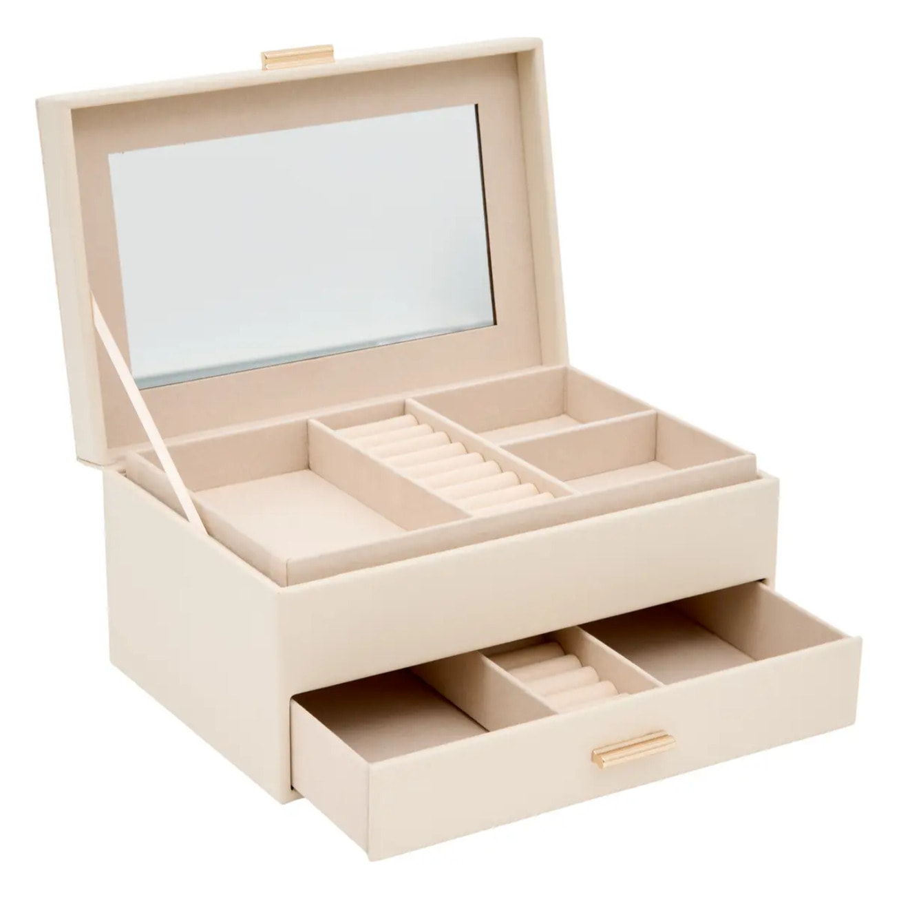 Boîte à bijoux Natty rectangulaire 18,4x26,5cm 1 tiroir blanc
