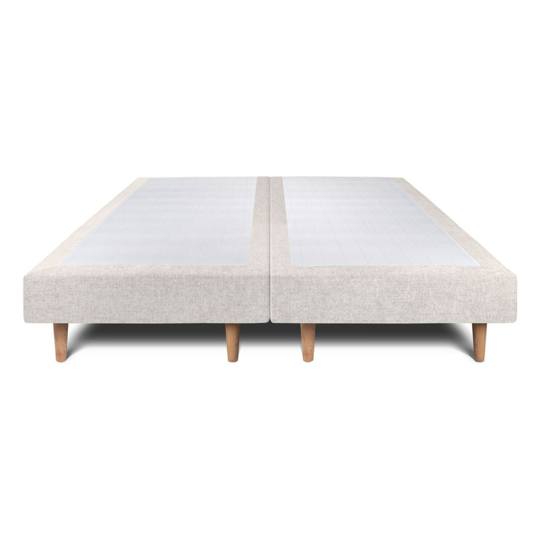 Lit avec tête de lit capitonnée tissu et sommier tapissier Ep14