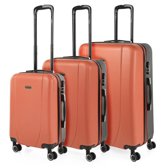 Maleta Itaca Tiber Set De 3 Unidades Coral-Antracita
