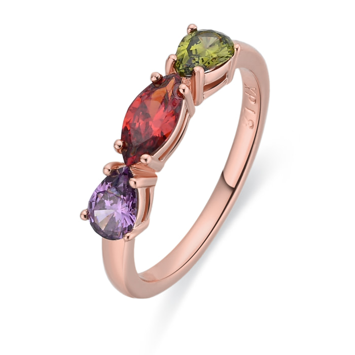 Anillo Prazma acabado oro rosa 18k