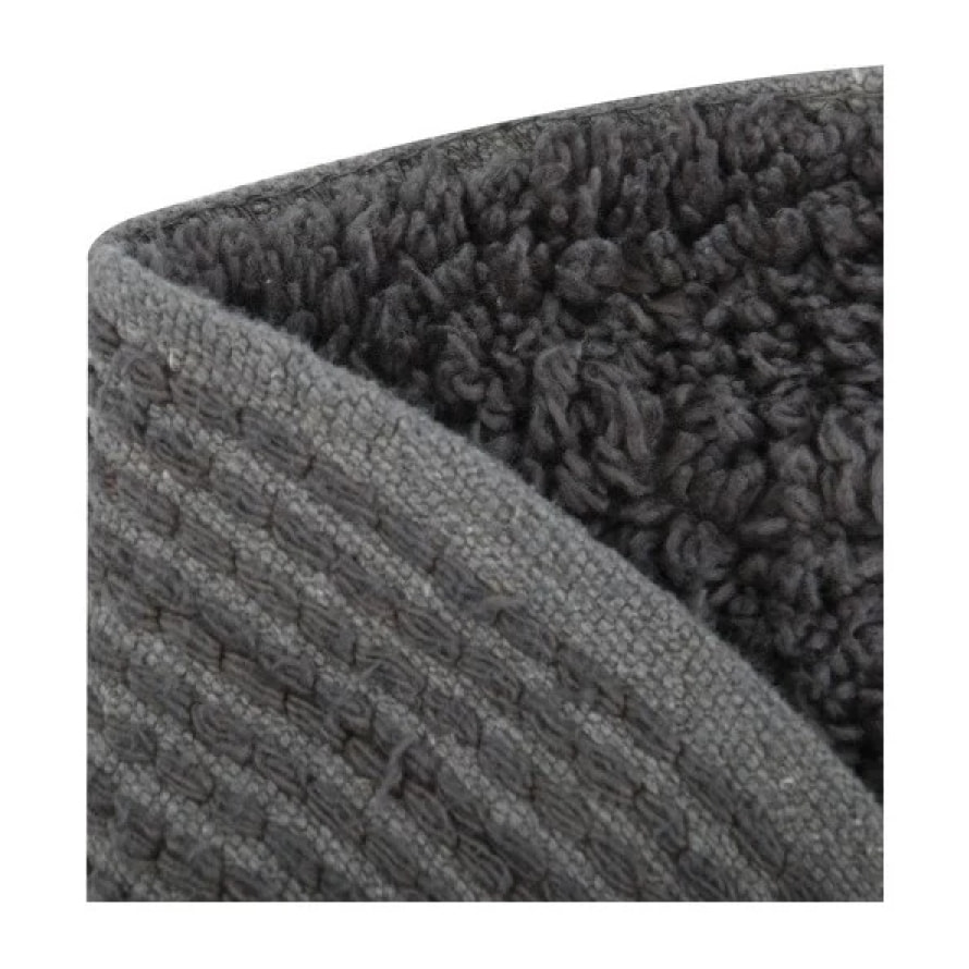 Tapis de bain en Coton Rond Ø57Cm Gris Anthracite MSV