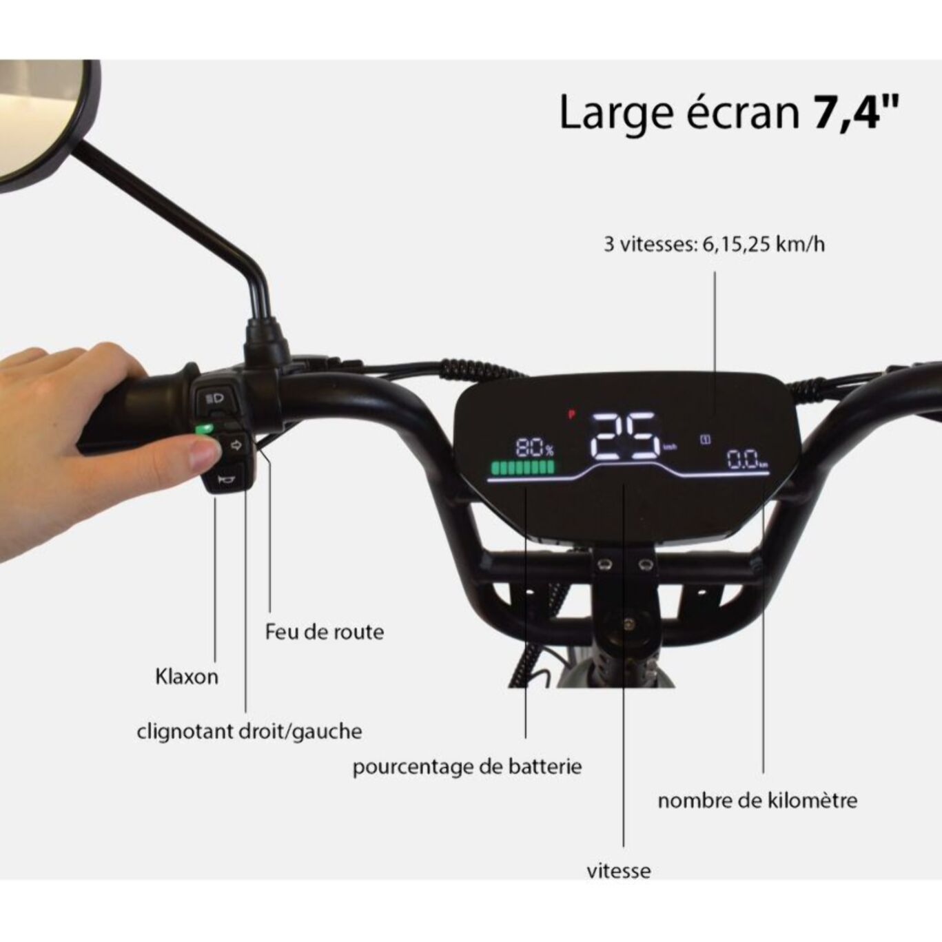 Draisienne électrique WISPEED WIMOB 2 Kaki - Homologué