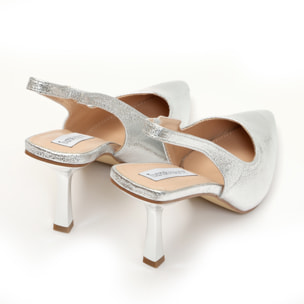 Dècolletè slingback in simil pelle