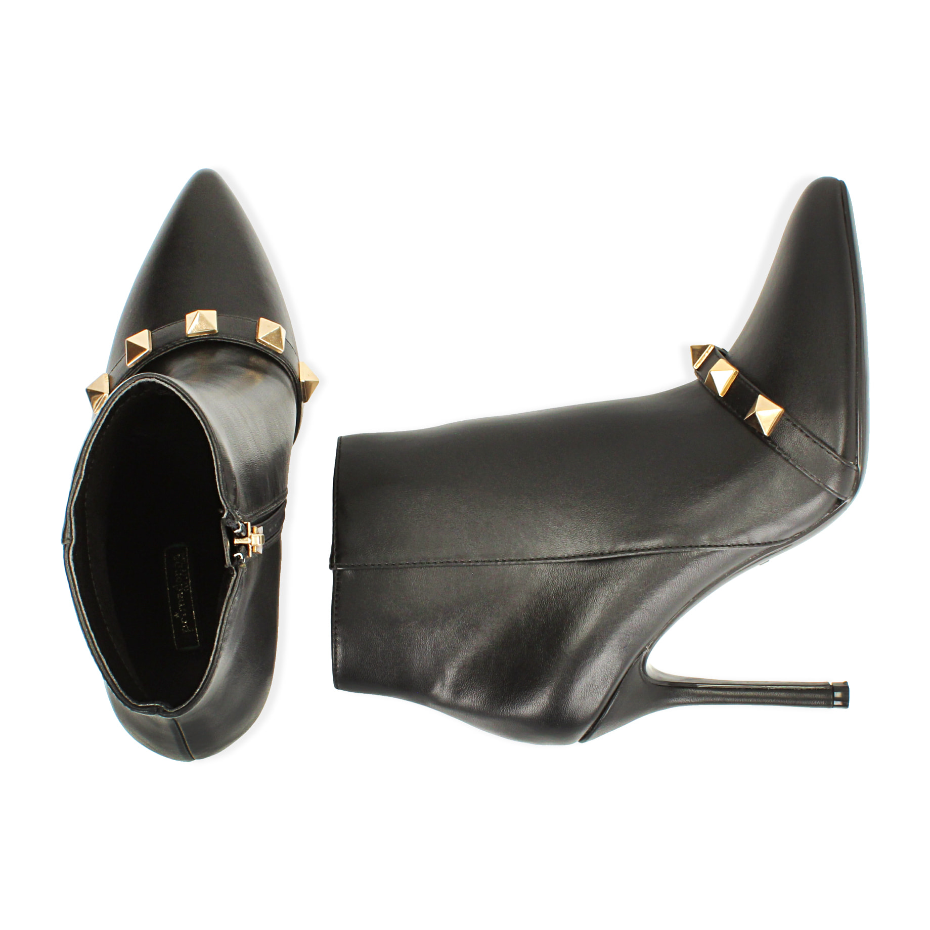 Botines negros, tacón 11 cm.