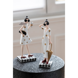 J-Line figurine Dame Pied-De-Poule - polyrésine - mix - 2 pcs