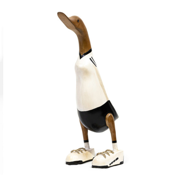 Statue H. 40 cm canard maillot blanc en bois de teck - DUCK