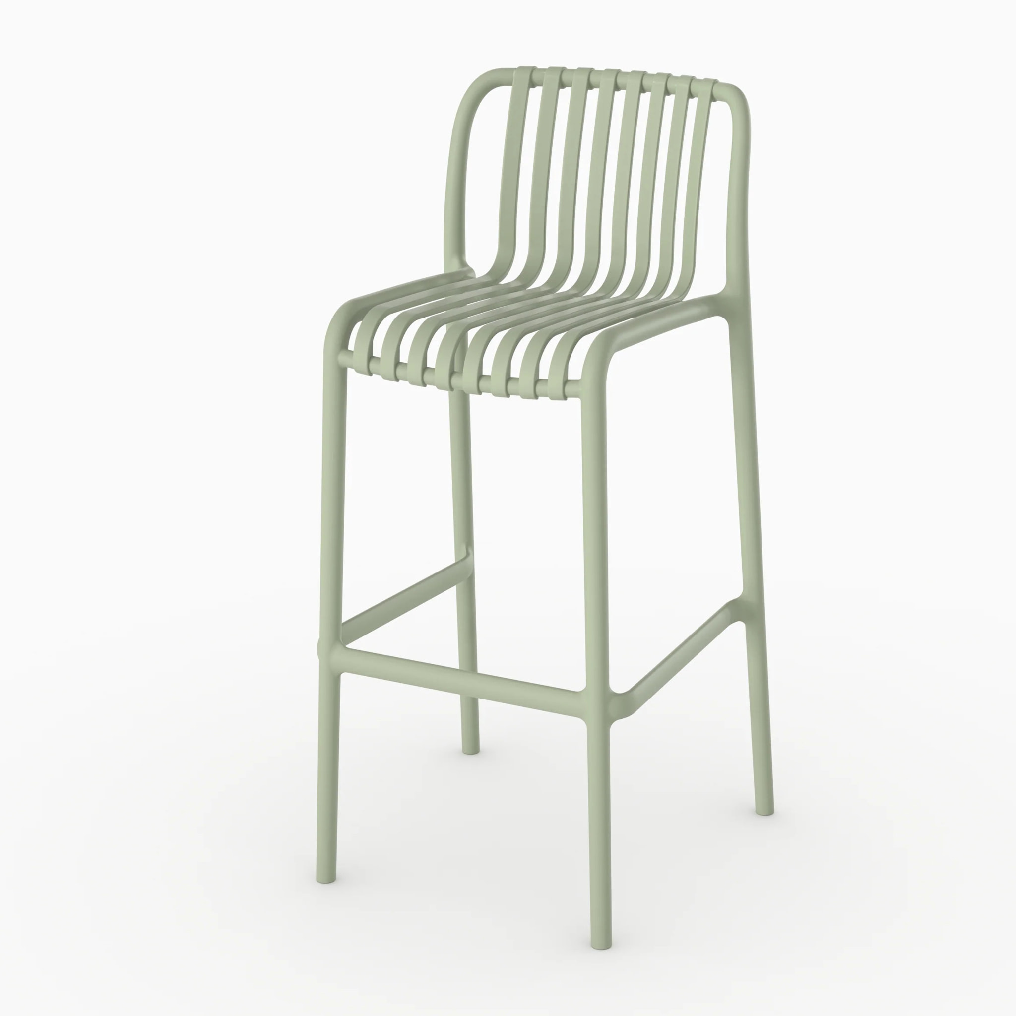 Lot de 2 chaises de bar de jardin 76 cm en plastique vert pastel - Duli