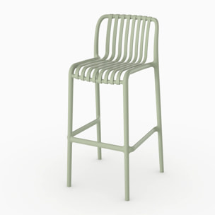 Lot de 2 chaises de bar de jardin 76 cm en plastique vert pastel - Duli