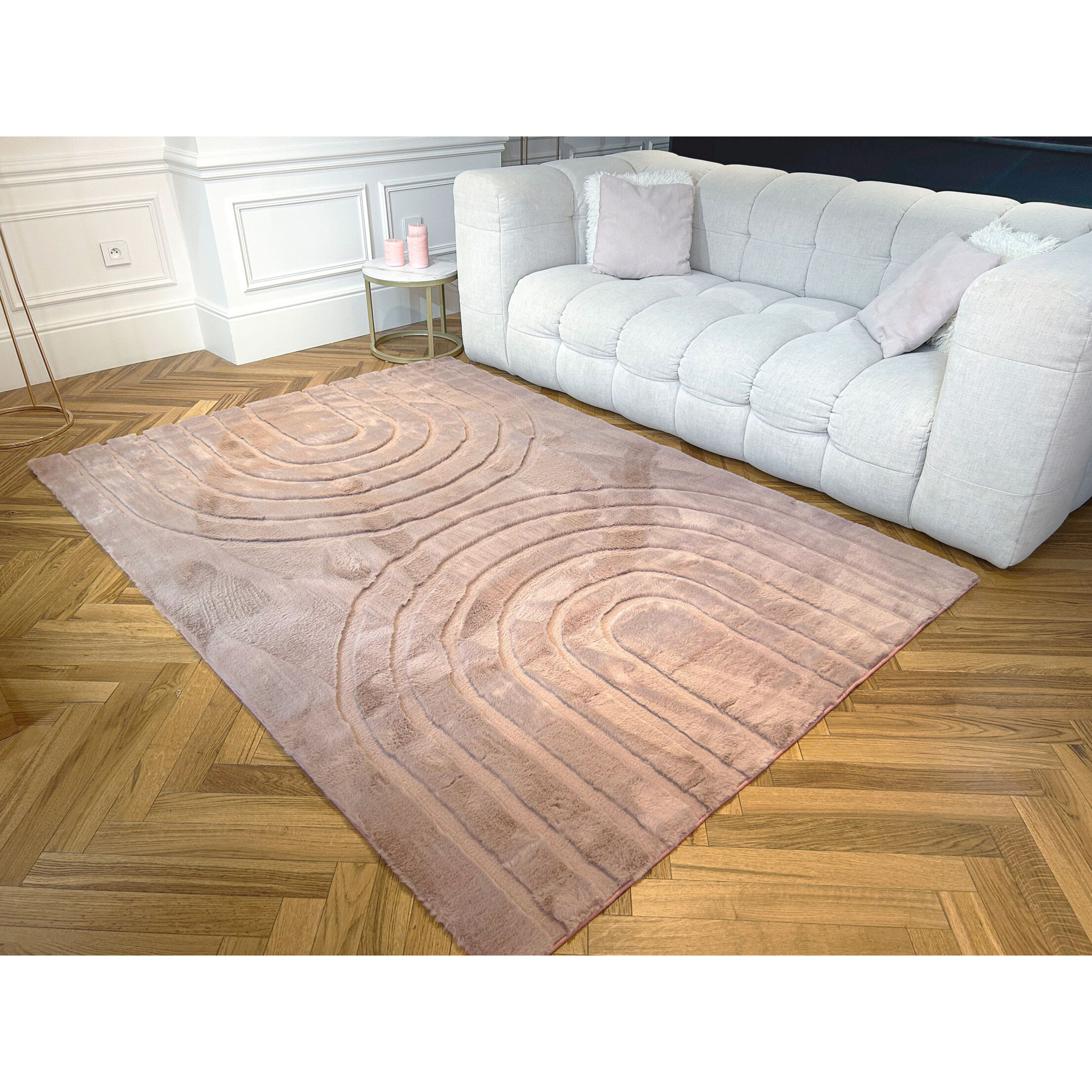 ALASKA - Tapis doux à motif arc rose