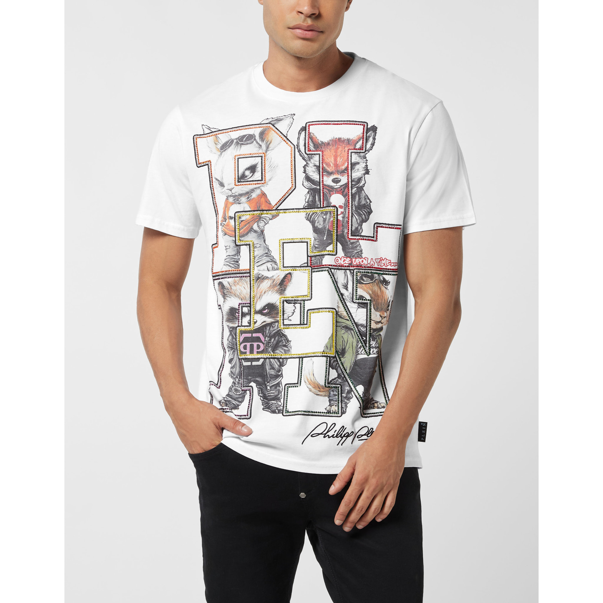 PHILIPP PLEIN T-shirt girocollo a maniche corte COLLEGE