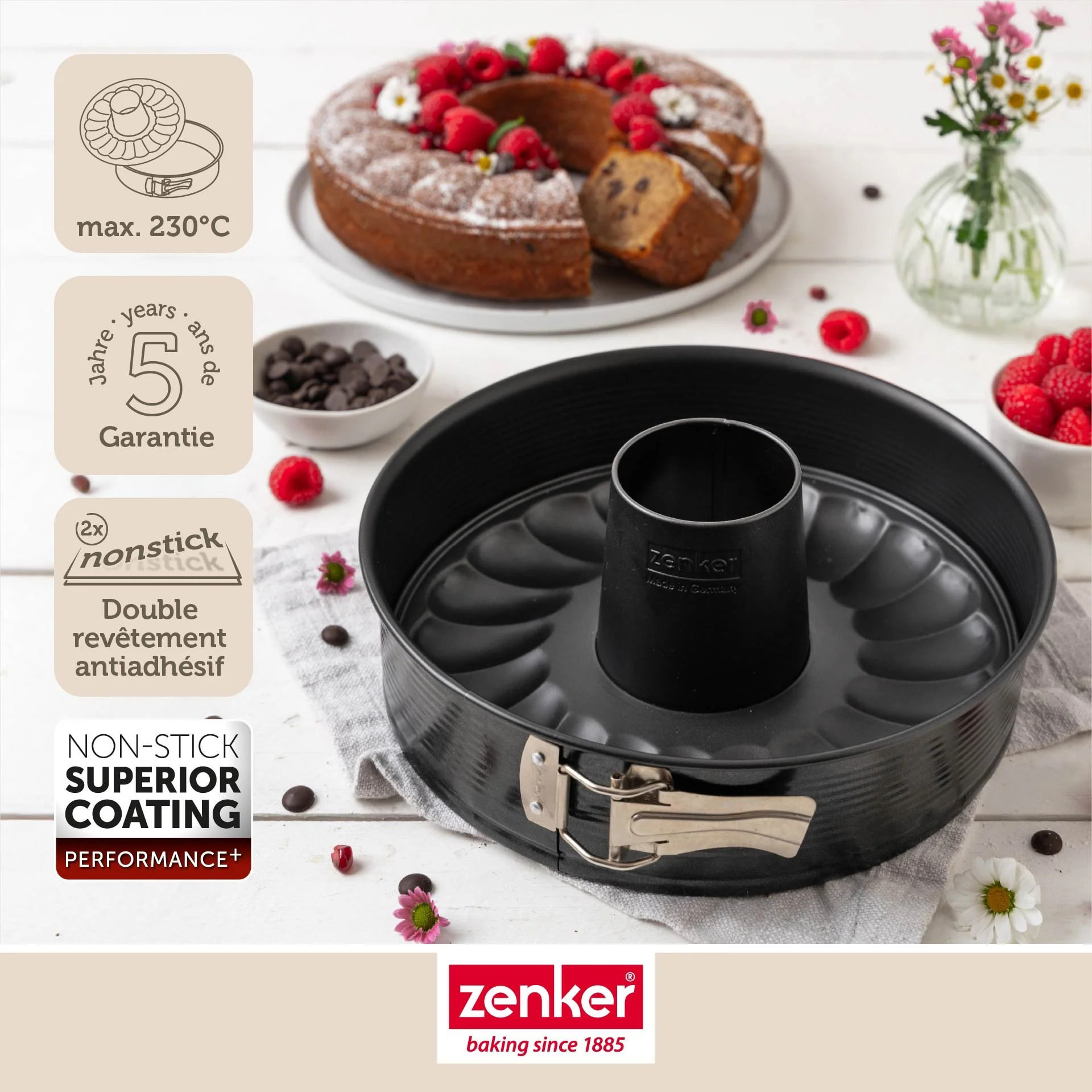 Moule à manqué et à savarin double fond Zenker PerfectBack+