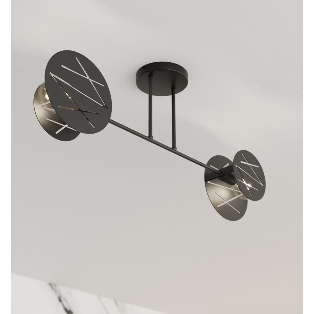 Lampada a sospensione Frick in acciaio nero