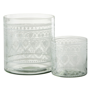 J-Line photophore Motifs - verre - blanc/transparent - large