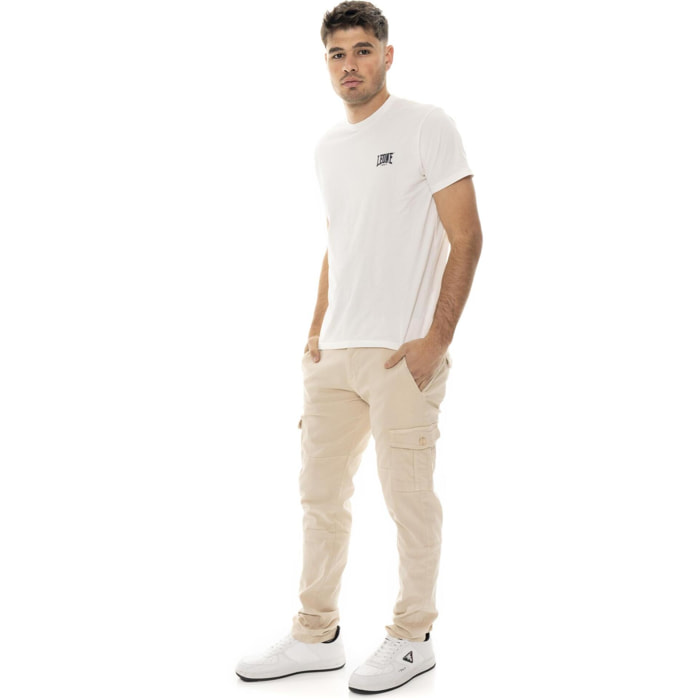 Pantaloni cargo in twill da uomo con passanti Leone Easy