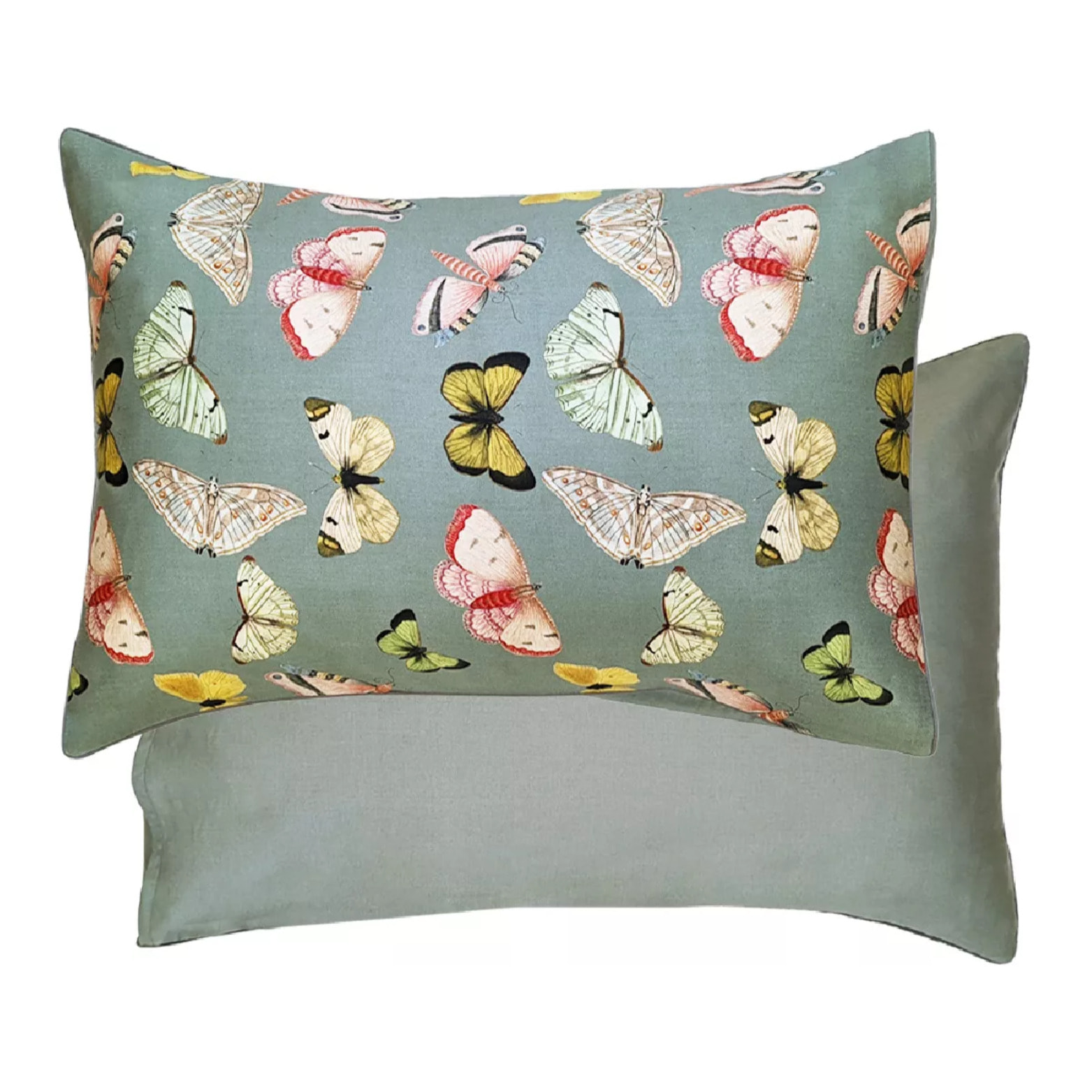Taie d'oreiller Roseraie gris vert