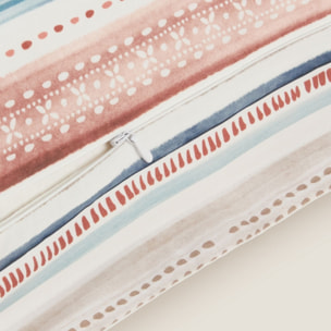 Funda cojín rayas multicolor Onray color azul 100% Algodón percal