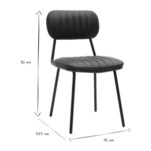 Chaises vintages noires (lot de 2) GALWAY