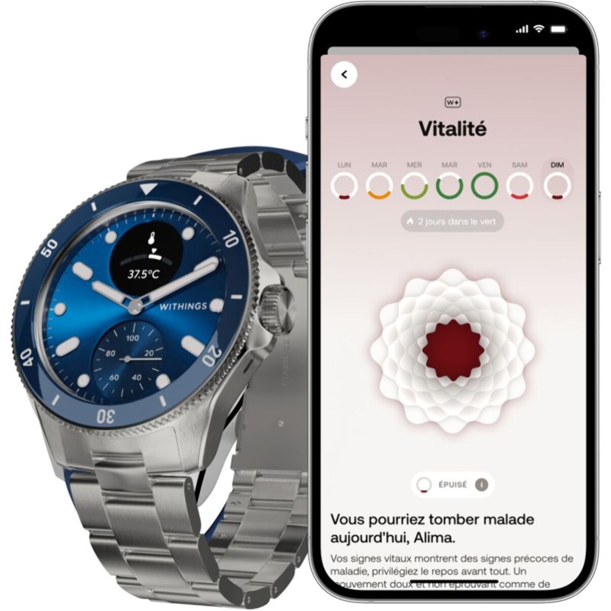 Montre santé WITHINGS Scanwatch Nova Bleue