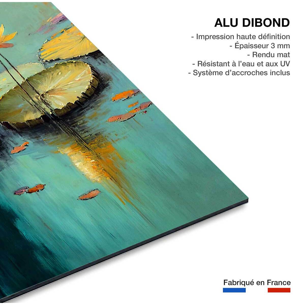 Tableau de fleurs nénuphars  Tableau alu Dibond