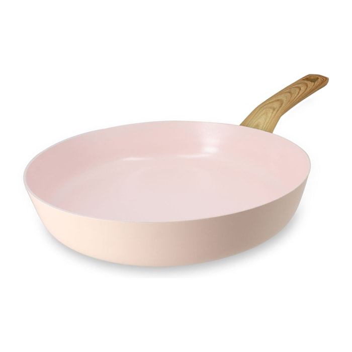 Poêle 28cm avec revêtement céramique rose - tous feux COLORAMA
