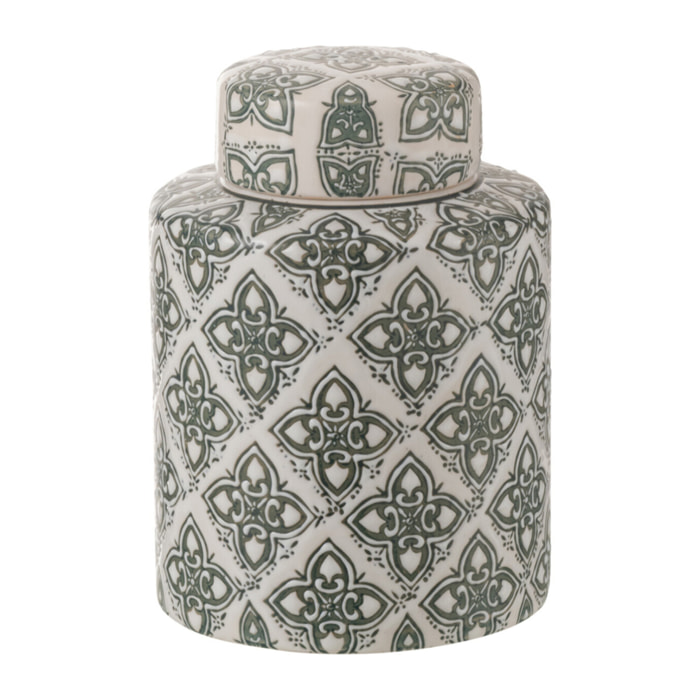 J-Line Urne Decorative Kousa Porcelaine Bleu/Blanc Small