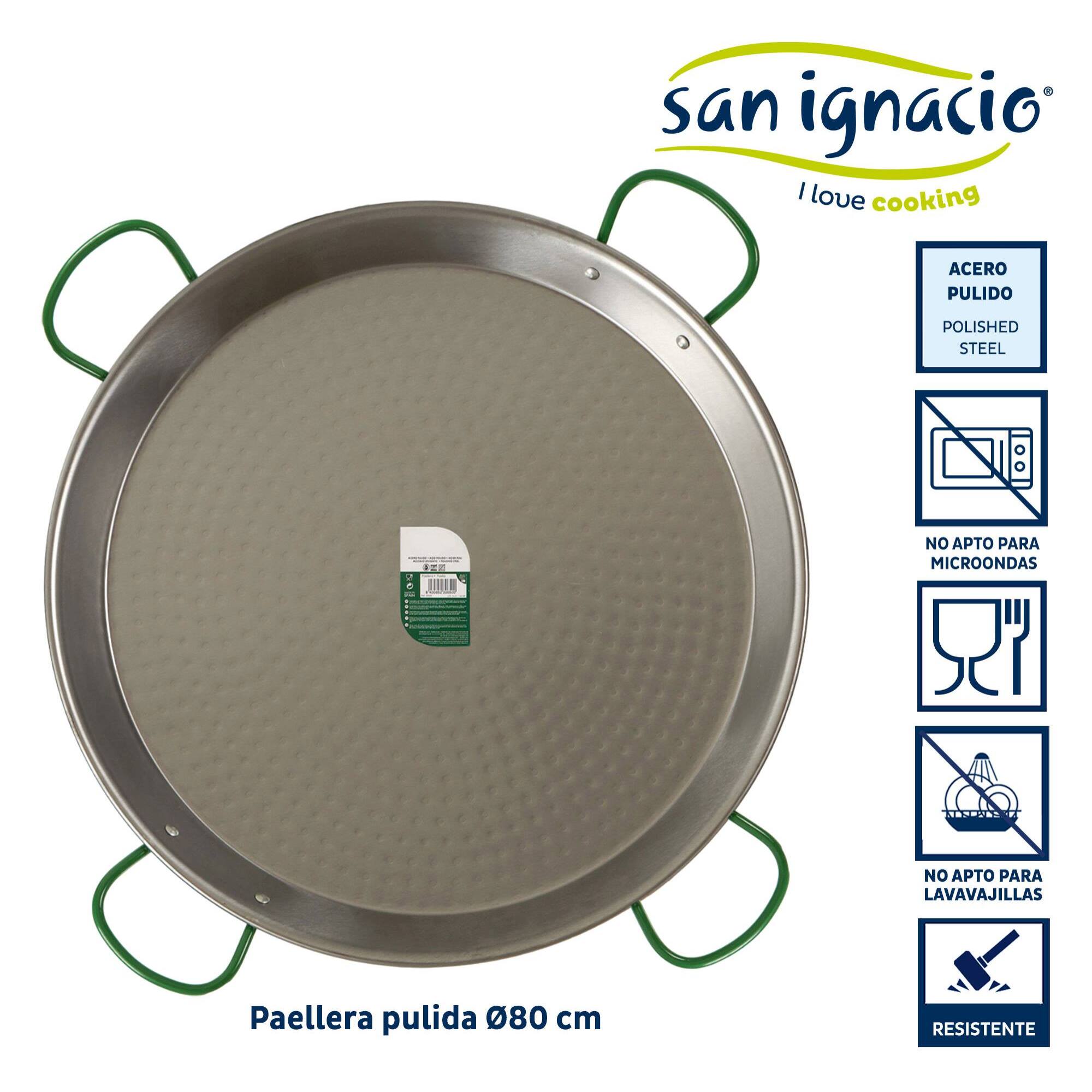 Paellera pulida 80 cm 40 raciones colección la dehesa