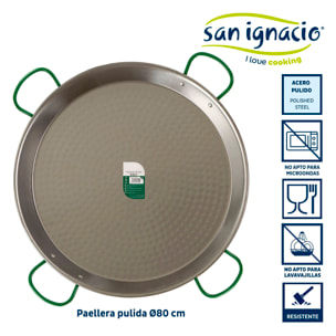 Paellera pulida 80 cm 40 raciones colección la dehesa