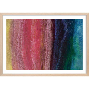 Poster vertical rainbow Affiche + cadre en bois - Chêne