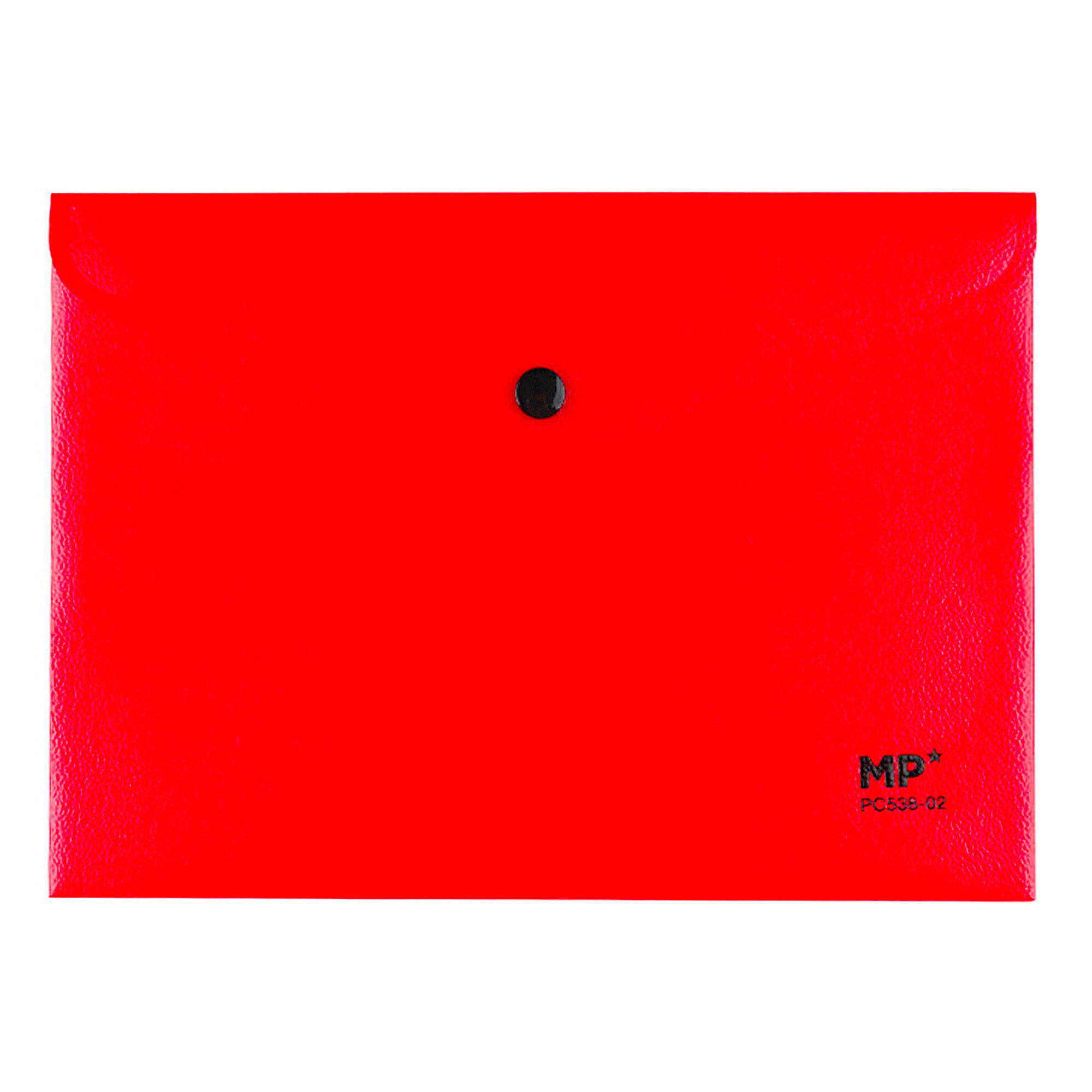 PACK 12 UNITA' CARTELLA BUSTA CHIUSURA A BUTTON A5 ROSSO