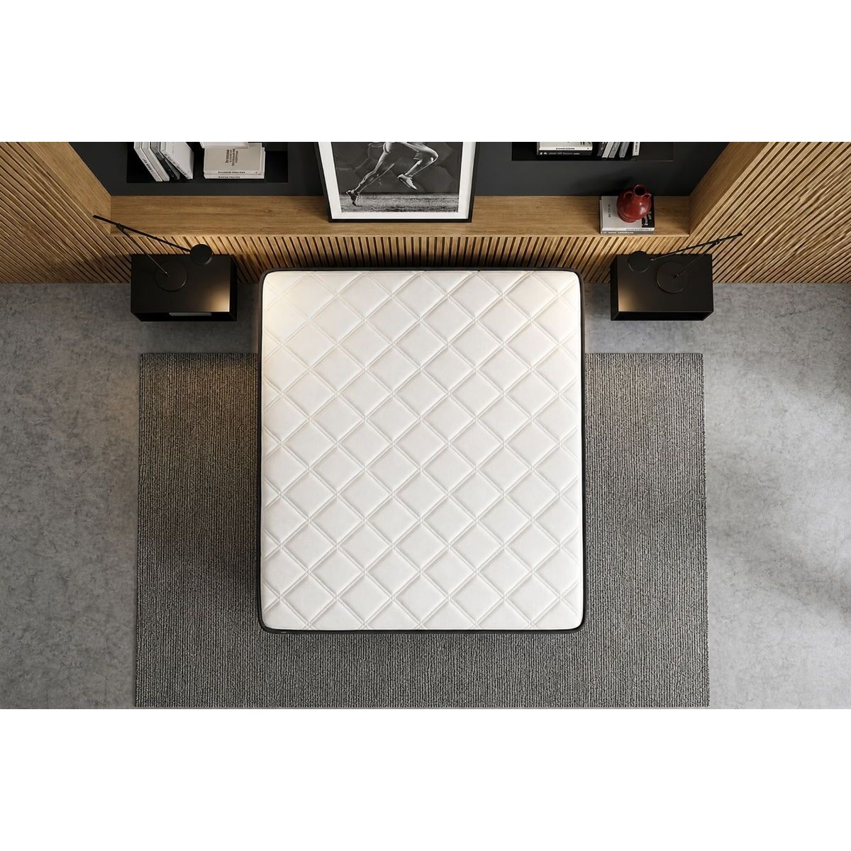 Matelas Mémoire de forme - Confort ferme et accueil enveloppant - 24 d'épaisseur, 5 zones de confort - Bien-être nuit après nuit - 1 place