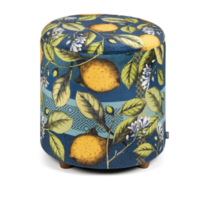 Pouf contenitore Excelsa Boboli in velluto e legno 39x39x43 cm multicolore