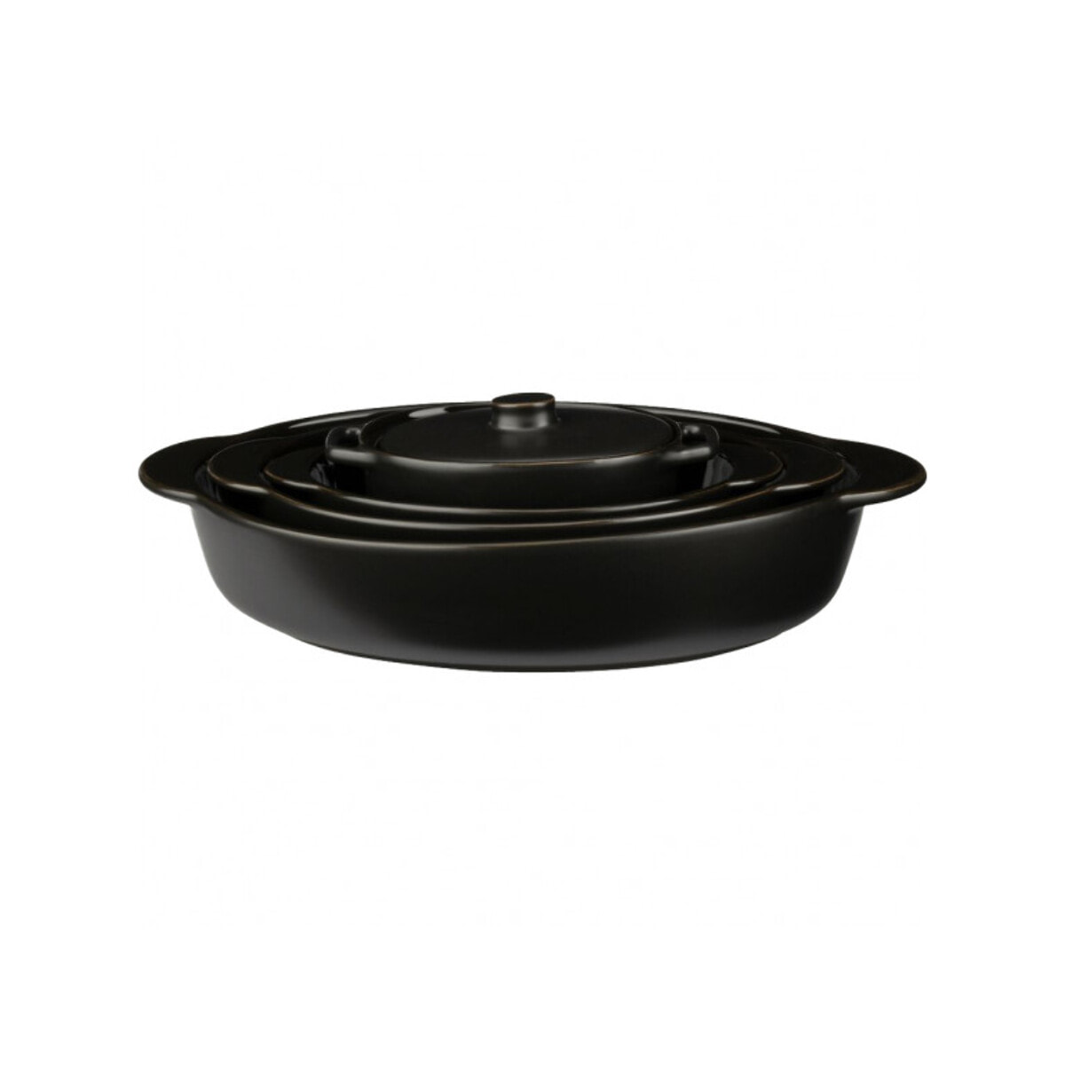 Plat à four oval en grès noir L27cm - MIOU 127