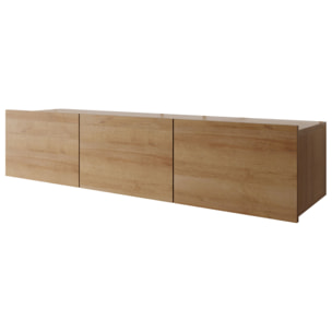Alix - meuble tv modulable 150 cm - 3 portes - Effet chêne