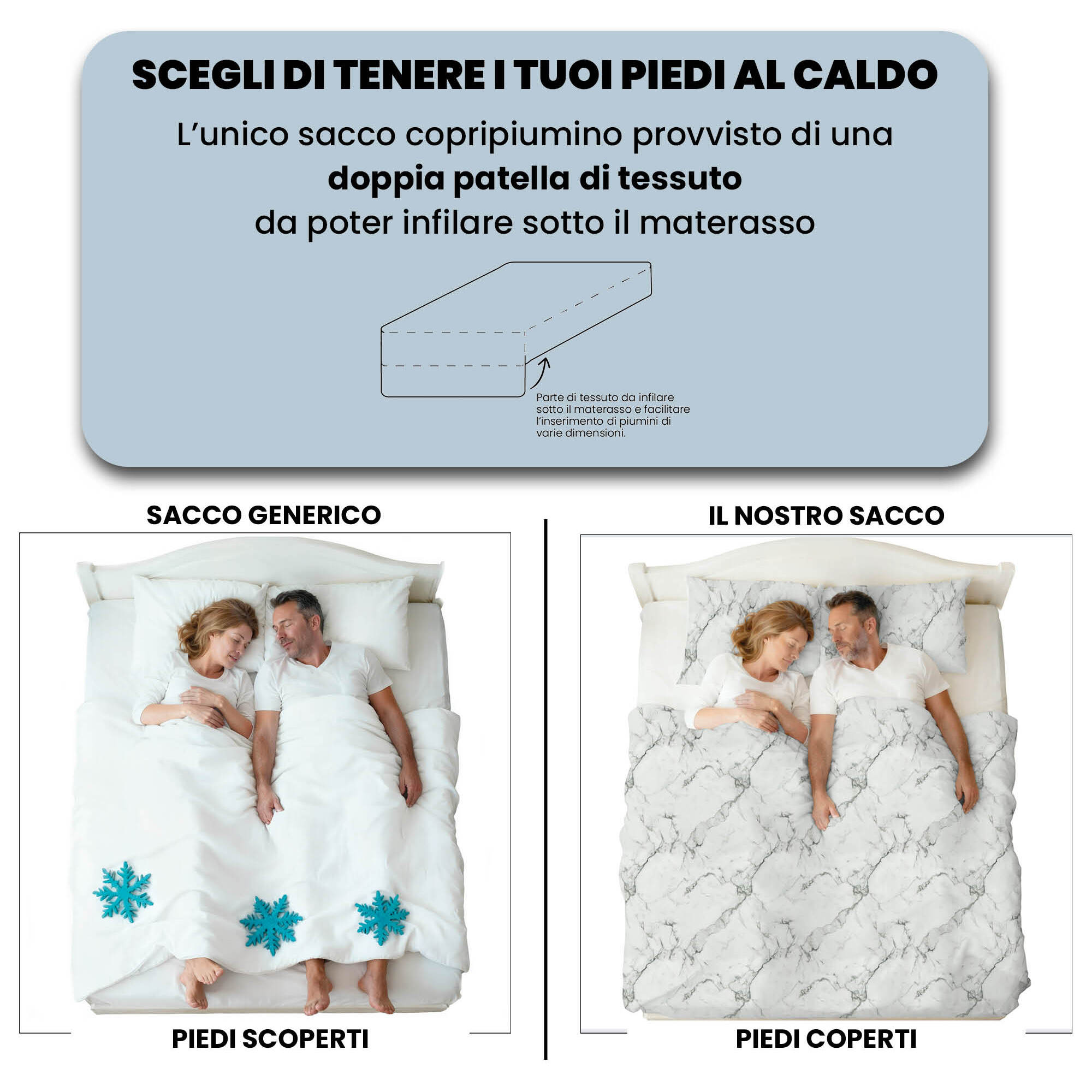 COPRIPIUMINO FASHION, 100% Microfibra, No Stiro - MARBLE