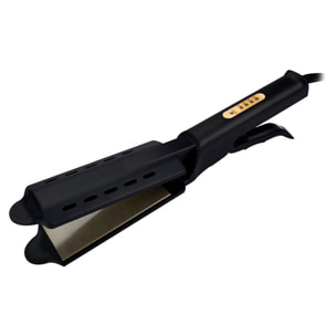Plancha de pelo con indicador de temperatura y 4 niveles de calor.